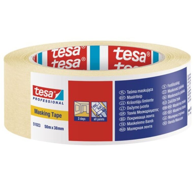 TESA 51023 mask. páska 50 m x 38 mm - 3 dny žlutá                          