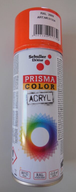 Sprej Prisma Color 400ml, RAL 2009 dopravní oranžová                          