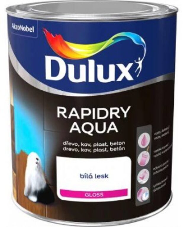 DULUX Rapidry Aqua bílá lesk 0,75L                          