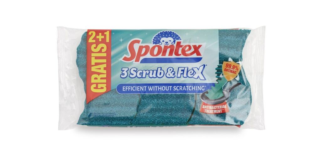 Spontex Scrub&Flex houbička 2+1 ZDARMA